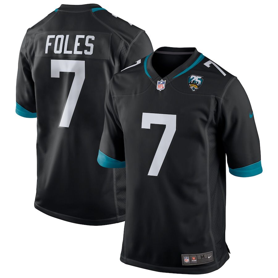 Men Jacksonville Jaguars #7 Nick Foles Nike Black 25th Season Game NFL Jersey